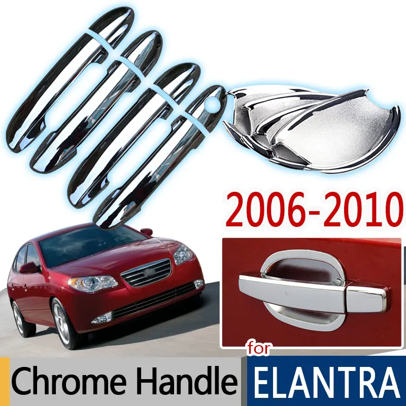 

Hot Sale For Hyundai Elantra Accessories 2006-2010 Chrome Door Handle 2007 2008 2009 Avante Car Covers StickersCar Styling