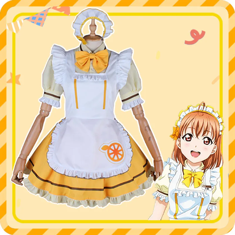 LoveLive Sunshine костюмы для косплея Love Live Cosplay Aqours Coffee maid Chika Riko kanan Dia You Yoshiko Hanamaru Mari Ruby| |