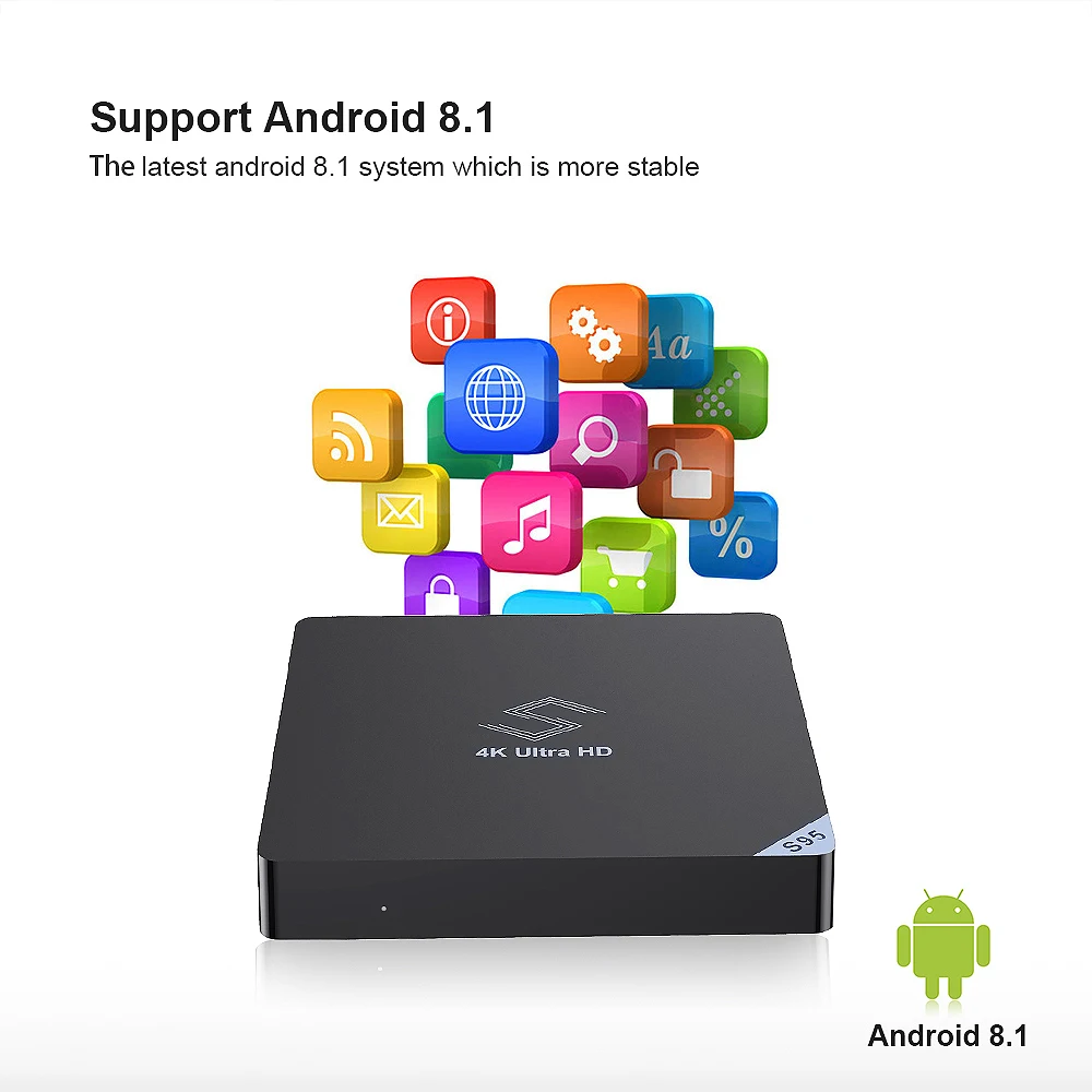 Top Beelink S95 ТВ приставка Android 8,1 Amlogic S905X2 2,4 ГГц/5,8 ггц Wifi Bt4.0 поддержка 4K медиаплеер H.265 ТВ приставка