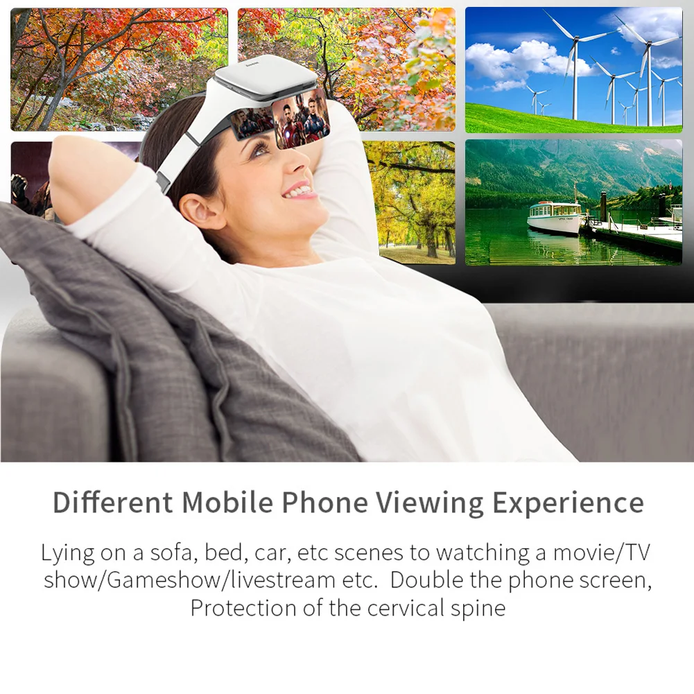 Профессиональные 3D очки, держатель для телефона, прочный зритель, Увеличенный экран, увеличенная гарнитура, виртуальная реальность, не головокружение - Цвет: White