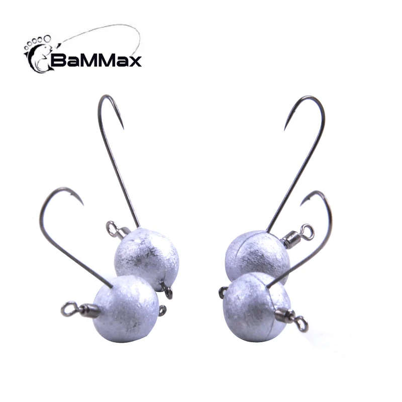 Bammax fishing hook 5pcs/lot 4.8g 3cm  Jig head lead head hook for Soft Bait Worm Barbed Fishhook Fishing tackle Accessories