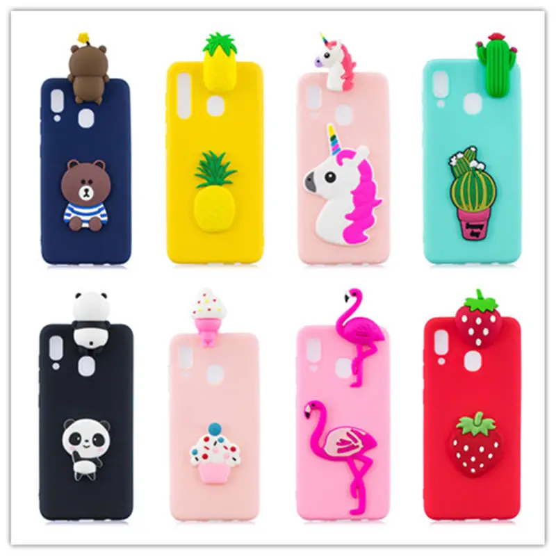 

For Samsung Galaxy A30 Case 3D Cartoon Unicorn Panda Phone Cases Soft TPU Silicon Back Cover For Samsung A70 A40 A50 case