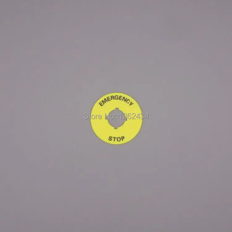 

16mm yellow card warning signs in the emergency stop button to stop warning signs of circle circle sign