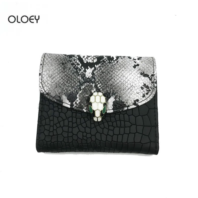 

OLOEY New women's wallet Fashion short multi-function card package Folding purse stone pattern coin bag wallet