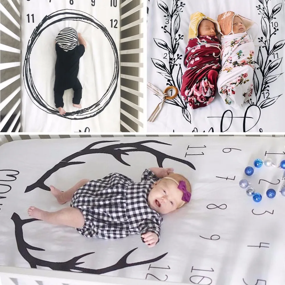 Простыня для детской кроватки новорожденные фотографии реквизит ежемесячный рост одеяла для заднего фона
