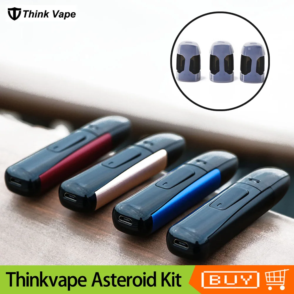 

Original Think vape Asteroid Pod Kit 420mah built-in battery 1.5ml cartridge Pod System Vape Kit Thinkvape E-cigarette Kit