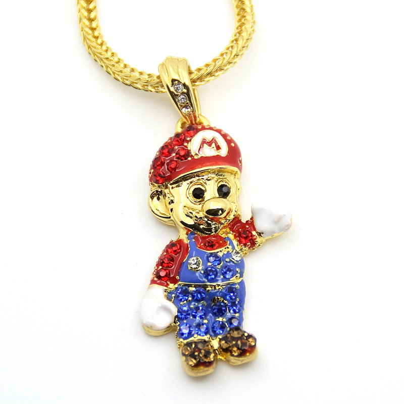 

Fashion Cartoon Game pendant Hip hop Necklace Jewelry Bling Bling N620