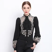font b 2017 b font Spring Women Elegant Hollow Princess Long Sleeve Brand Silk font