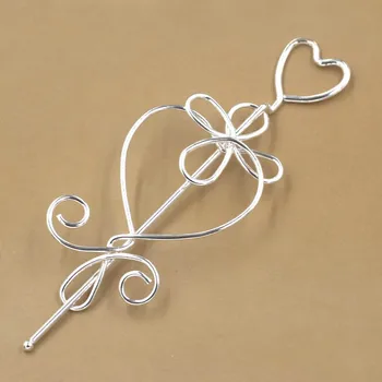 

Retro Wired Filigree Flower Hairstick Hairwear Findings Women's Bride Bridesmaid Hair Clips DIY Hair Jewelry Making 125mm