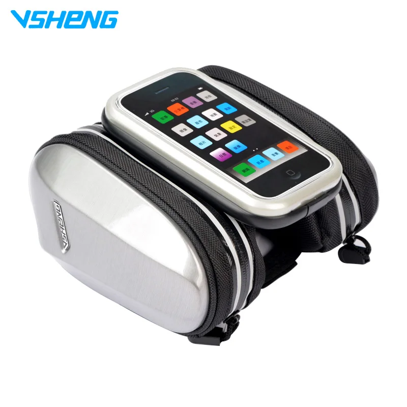 

VSHENG Bicycle Top Tube Bag 4"/4.7" Phone Case Front Frame Bike Saddle Bag Rainproof Cycling Accessories Bicycle Bags Panniers