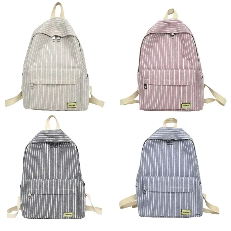 

Women Backpack Female School Bag for Teenage Girls Laptop Striped Rucksack Travel Student Notebook Bagpack