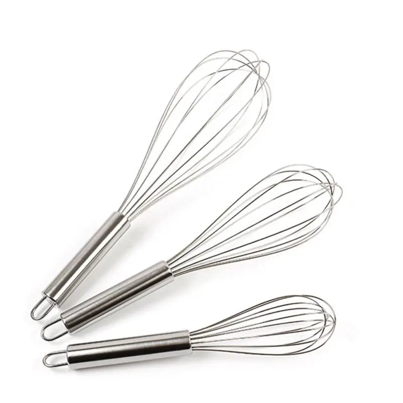 

Stainless Steel Egg Beater Hand Whisk Mixer Kitchen Tools (8/10/12 Inches)