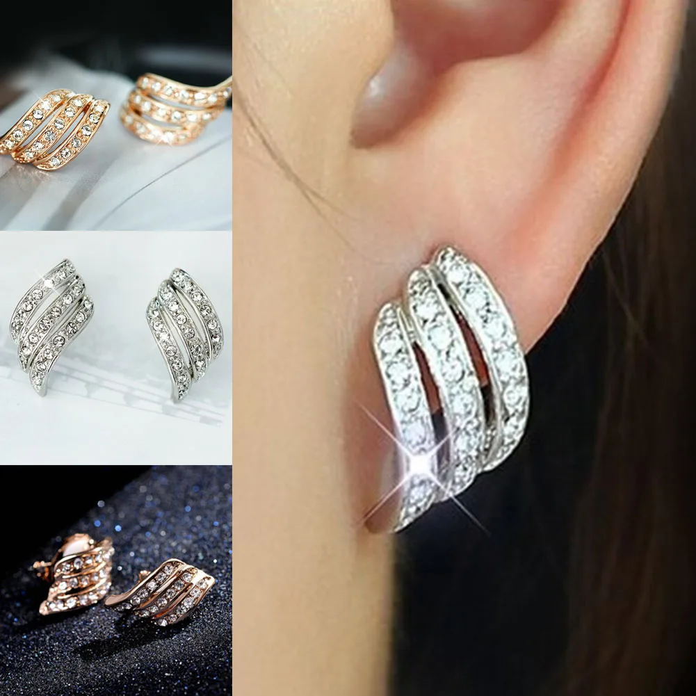 

1PC studded Personality Angel Wings Silver Stud Earings for Women