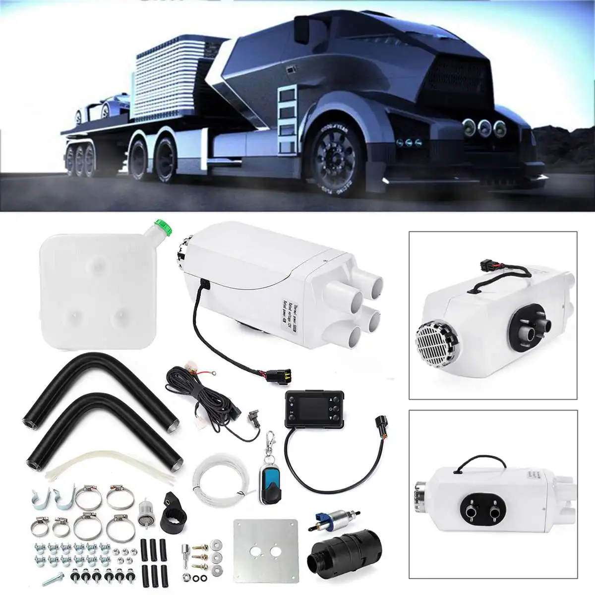 

24V 5kw Car Air Diesels Heater Parking Heater Aluminum with LED Digital Display Remote Control for Truck Motorhome Trailer