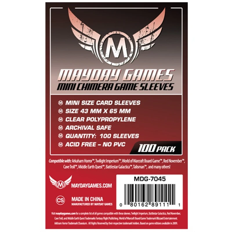 

2 packs/lot MAYDAY Card Sleeve 7045 for 43*65mm cards protector clear pack case Board Games Sleeves