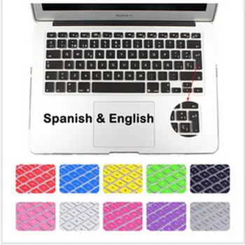 

Spanish layout Silicone UK/EU Keyboard Protector Cover Stickers skin For Macbook Air 13 Pro 13 15 17 retinas for mac