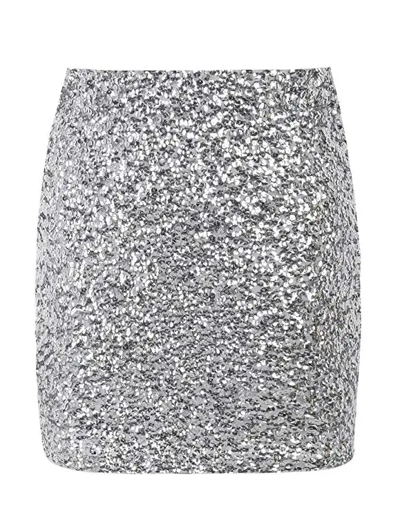 

Women Sequin Skirt Bodycon Sparkle Skirt Night Out Party Sequined Hip Skirt