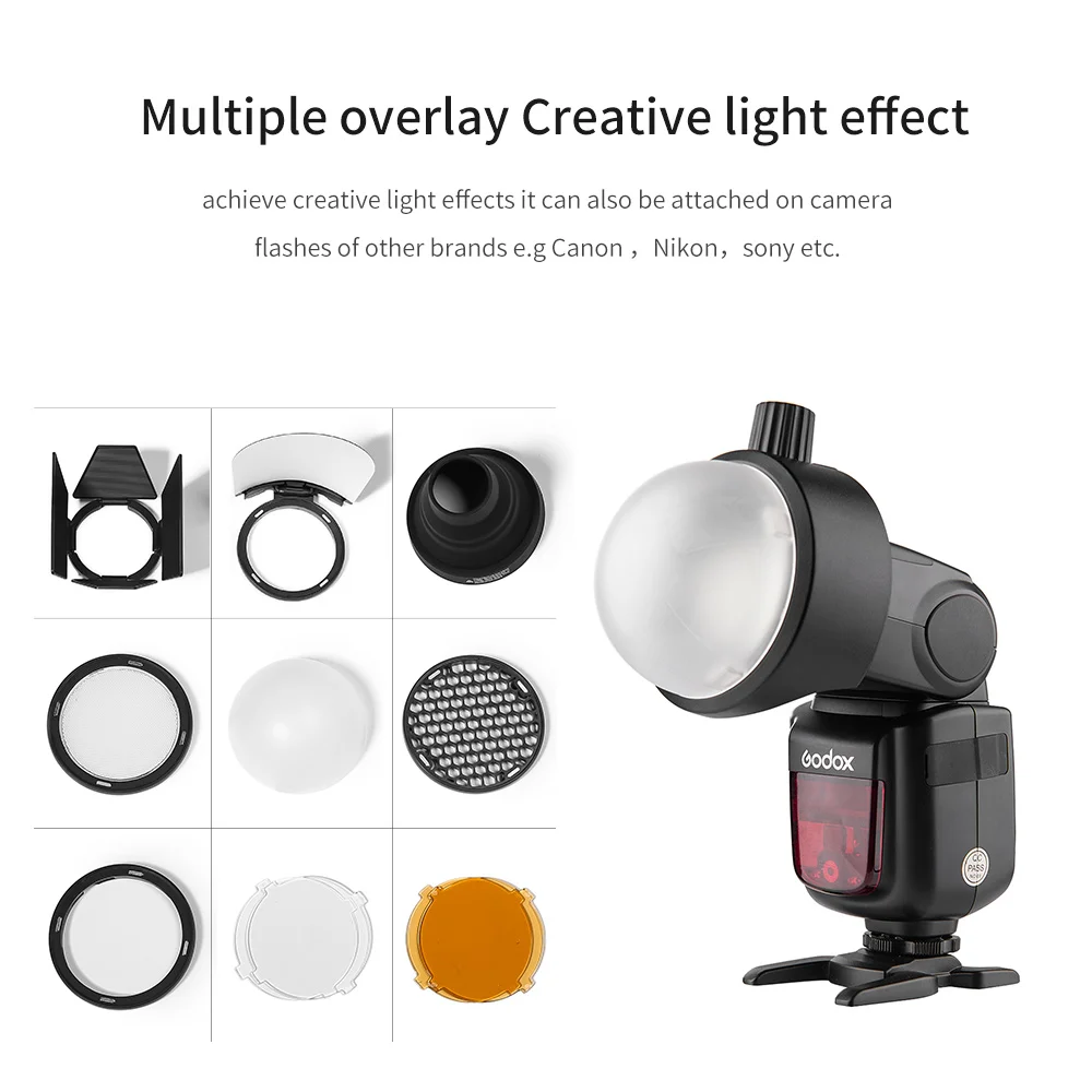 Кольцевой адаптер Godox для вспышки Speedlight TT685 V860II V350 TT600 Yongnuo Canon Nikon Sony|Аксессуары