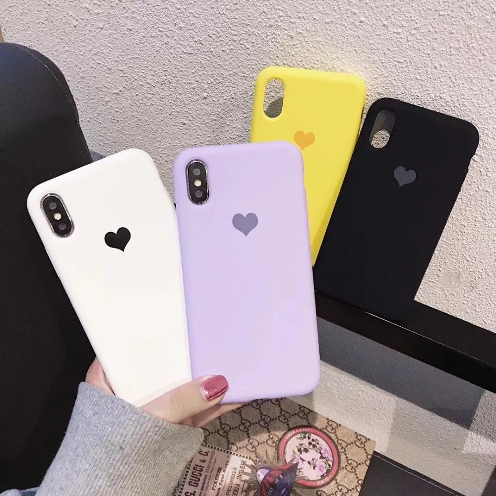 

Have LOGO Silicone Case For iPhone 7 8 X XR XS Max Silicon Love Heart Cover For iPhone 6 6S Plus Phone Case Original Coque Funda
