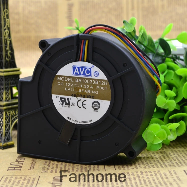 Для AVC BA10033B12H 12В 1.32A 9 см 9733 3 проводный 4 подшипник