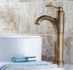 Antique Brass Single Lever Handle Bathroom Vessel Sink Basin Faucet Mixer Taps anf118