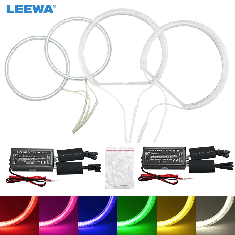 LEEWA 2X80 мм 2X124 Автомобильный CCFL ангельские глазки свет Halo кольца наборы фар для Toyota