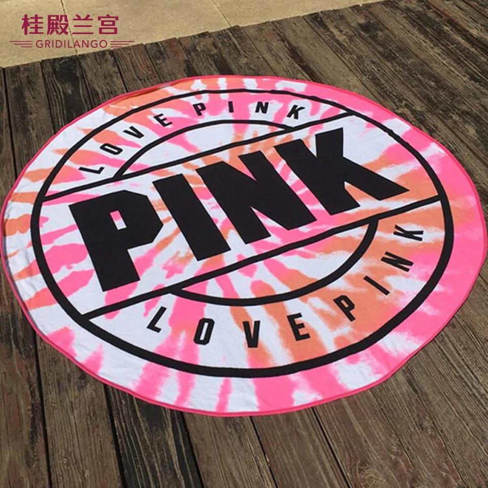 

GRIDILANGO Love Pink vs Green Round Beach Towel Microfiber Towel for Adults Absorbent Quick Drying Swimming Picnic Yoga Blanket