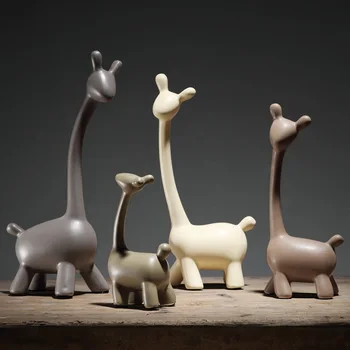 

Minimalist ceramic giraffe deer home decor crafts room decoration handicraft ornament porcelain figurines wedding decorations