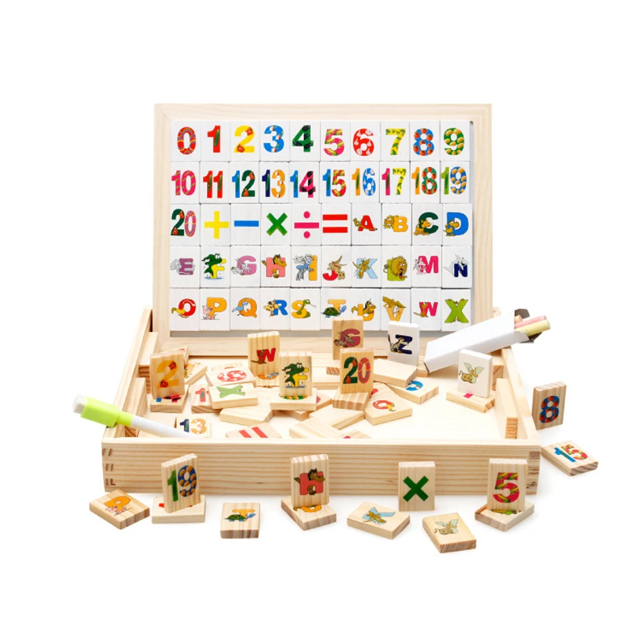 

Multi - Functional Learning Box Magnetic Building Blocks Early Teaching Mathematics Double - Sided Painting WordPad