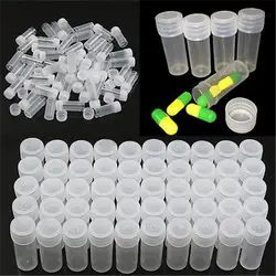 100 PCS пластиковый контейнер для пробников Тесты трубка маленькие бутылки контейнер для таблеток контейнеры косметика парфюмерия диспенсер
