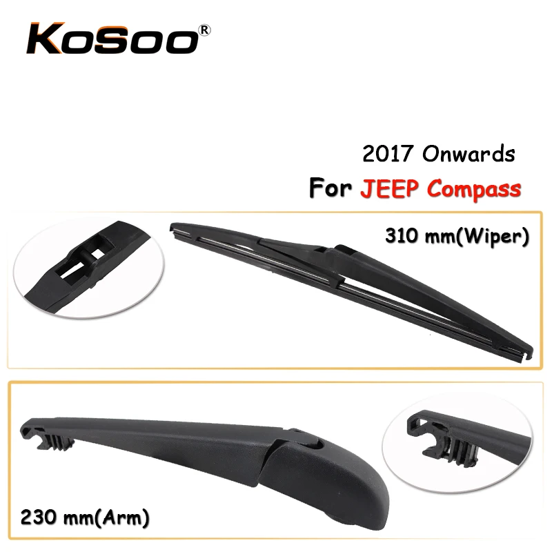 KOSOO Auto Rear Car Wiper Blade For JEEP Compass,310mm 2017 Onwards Rear Windshield Wiper Blades 2017 Jeep Compass Rear Wiper Blade Size