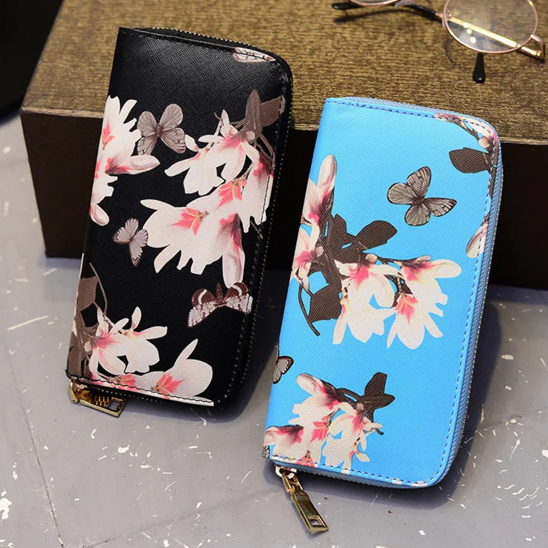 

Women Long Clutch Wallet Phone Pocket Credit Card Holder Female Purse Printed Lady Bag Multifunction Zipper Carteira