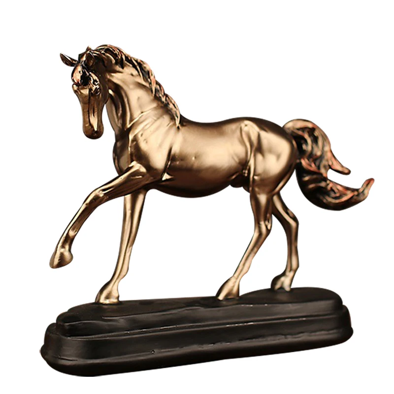 

Home Decor Resin Copper Horse Ornaments Artificial Wine Cabinet Crafts Home Decor Accessories Gifts Imitation Animal Figurine