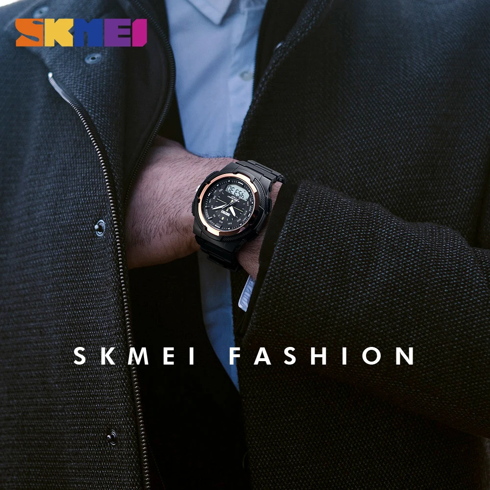 SKMEI Men Watch Outdoor Sports Electronic Watch Man Military Watches Men PU Strap Wristwatch Quartz