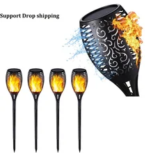 1 шт./2 шт./4 шт. на солнечной энергии 3 режима уличный светодиод Водонепроницаемый пламенный мерцающий садовый светильник фонарь