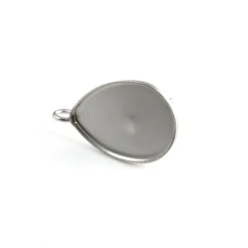 

50/ bag round time gemstone stainless steel bottom plate Pan support plate base pendant accessories 11X14MM suitable for DIY