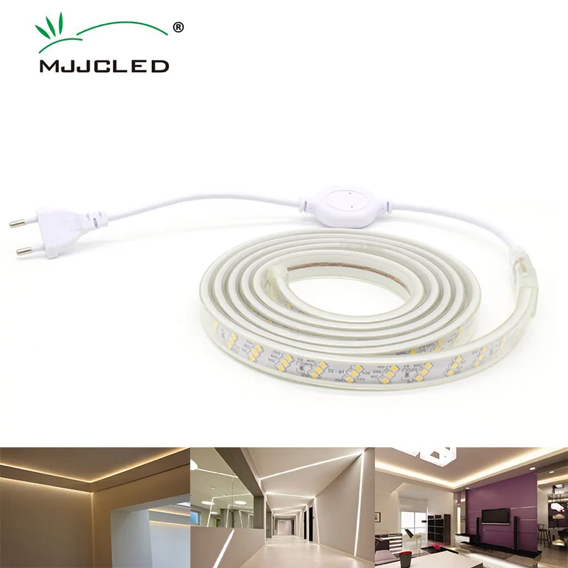 cheap 1m 30m LED Strip Light 180Leds m Waterproof IP65 220V SMD 5730 Flexible LED Tape Rope Light Warm White Home Decoration Lighting