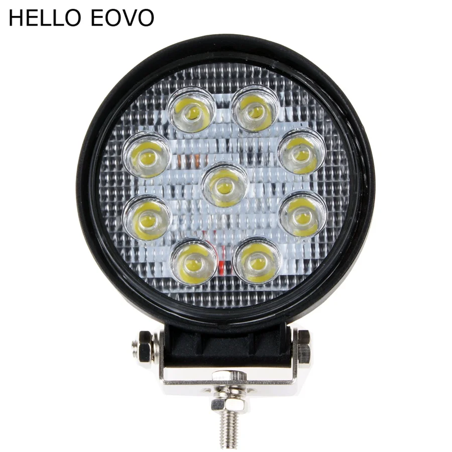 

HELLO EOVO 10pcs 4 Inch 27W LED Work Light for Indicators Motorcycle Driving Offroad Boat Car Tractor Truck 4x4 SUV ATV Flood