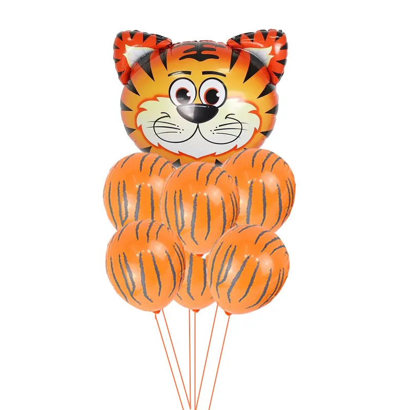 16pcs TIger Cow Print Animals Latex Balloons Birthday Party Decor Farm