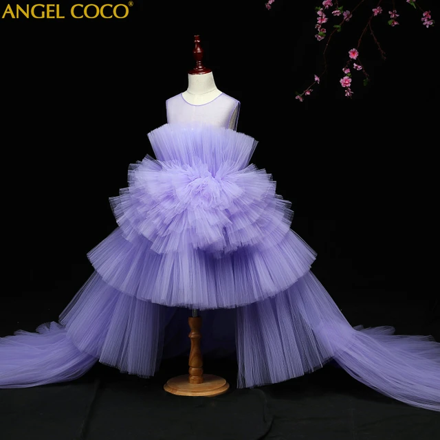 púrpura niña vestido de fiesta de cumpleaños de ropa para niñas