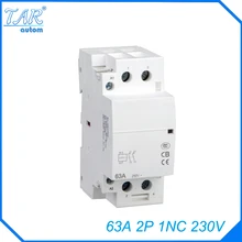 Free shipping high quality 63A AC 220v 230v 50/60Hz 63A 1NC 2P 2-pole household mini DIN Rail modular AC contactor Free shipping high quality 63A AC 220v 230v 50/60Hz 63A 1NC 2P 2-pole household mini DIN Rail modular AC contactor