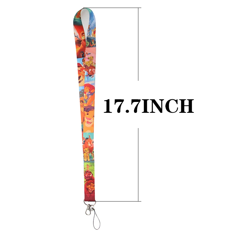 Lion king cartoon lanyards for keys in mobile phone straps necklace card holders webbing ribbons keychains rope accessory E0474