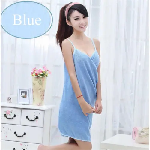 Hirigin волшебное мягкое пляжное полотенце из микрофибры для женщин однотонное мини-платье быстросохнущее душ для купания платья - Цвет: Blue