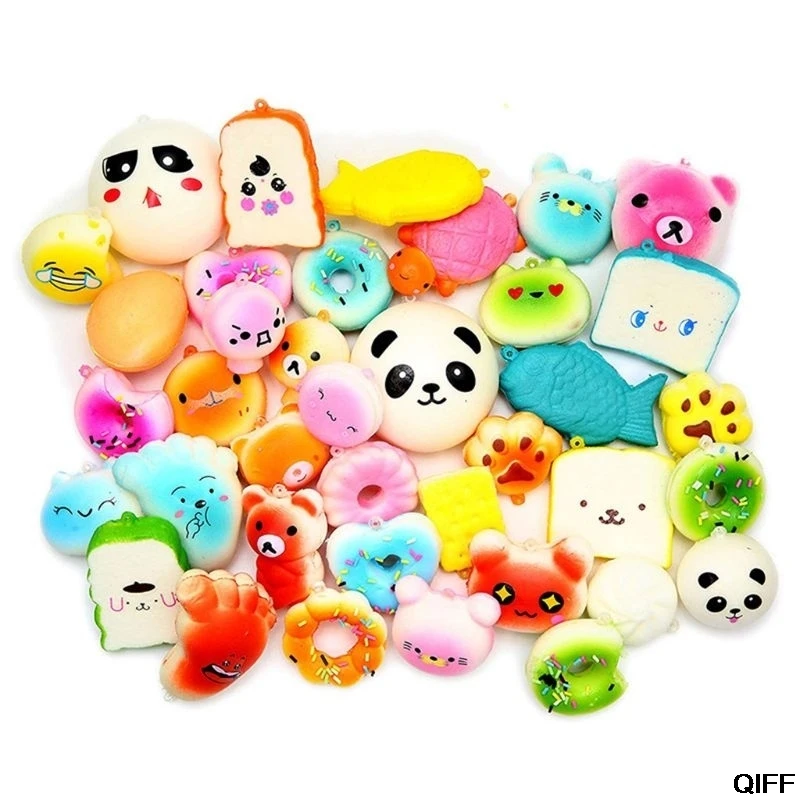 

20Pcs Squishy Cake Panda Bread Donut Keychain Slow Rising Squishy Toys Food May06