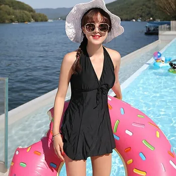 

One Piece Swimsuit Dress Women Black Swimwear Bathing Suits Swimming Suit for Woman Beach Dress Skirt zwempak
