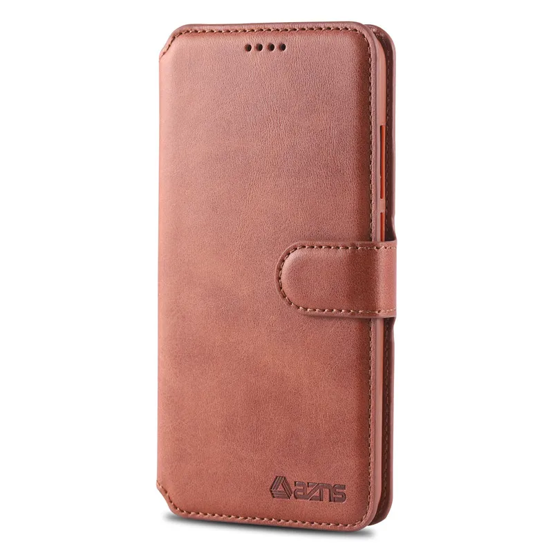 Brown Для Xiaomi Redmi 6 Чехол-книжка из натуральной кожи кошелек чехол для Xiaomi Redmi 6 Pro держатель для карт чехол для Redmi 6 Pro - Цвет: Brown