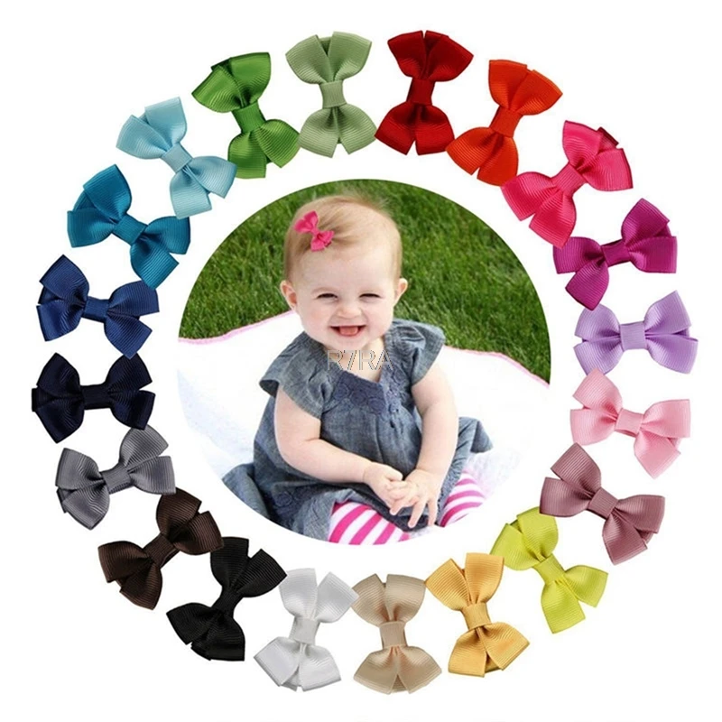 

New 20Pcs Cute Hair Bows Boutique Alligator Clip Grosgrain Ribbon For Girl Baby Kids
