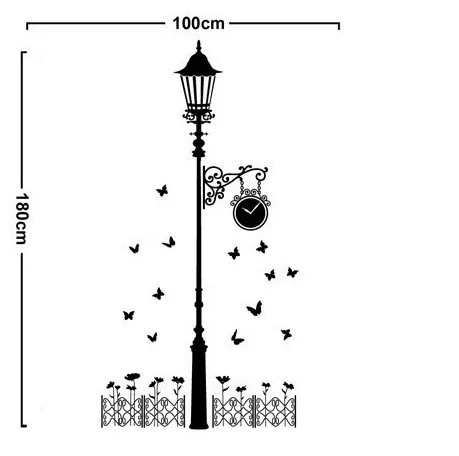 JM7177 новые съемные виниловые наклейки на стену уличные светильники и железный забор diy домашний декор настенные наклейки 60*90 см