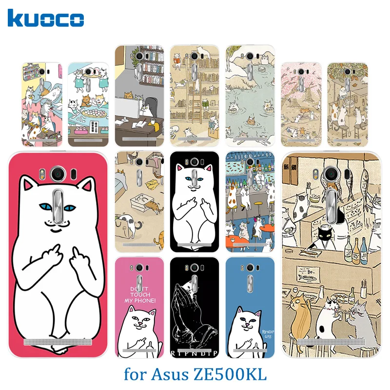

for Asus ZenFone 2 Laser ZE500KL 5.0 inch Silicon Case Cats Family Pattern For ASUS Zenfone ZE500KL Soft TPU Phone Cases Cover
