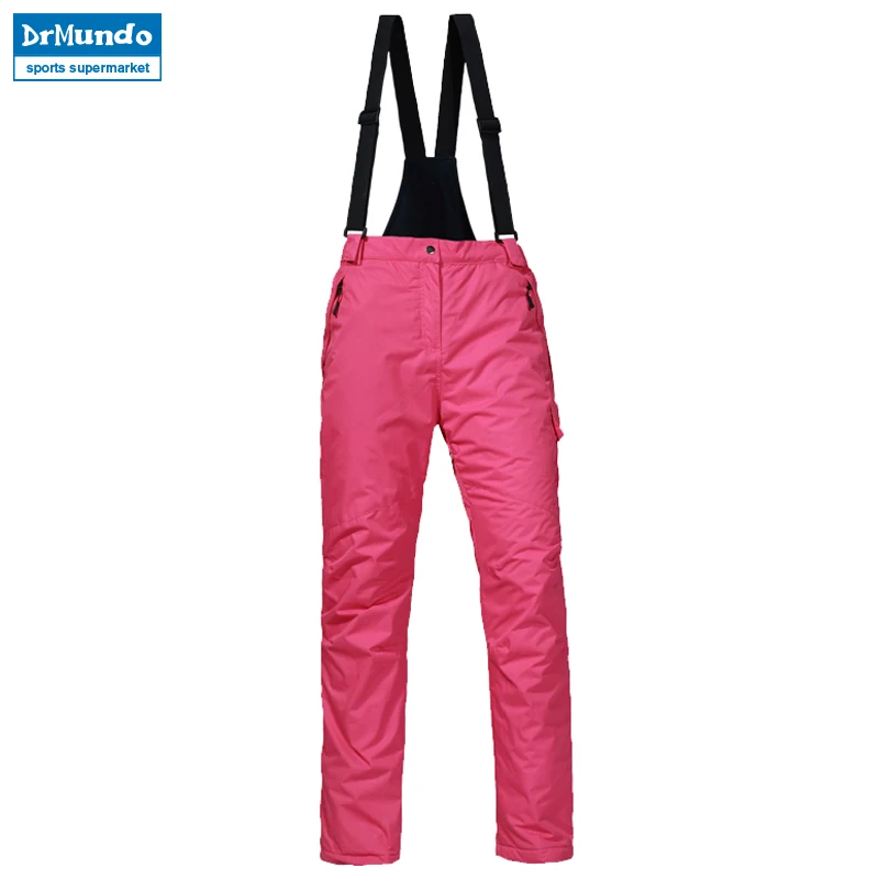 

New Winter Women Waterproof Ski Pants Suspenders Windproof Warm Thicken Fleece Outdoor Sports Snow Snowboard Trousers